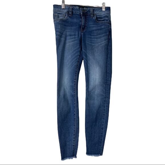 Kut from the Kloth Connie Ankle Skinny Raw Hem Medium Wash Mid Rise Jeans Size 0 - Picture 3 of 11